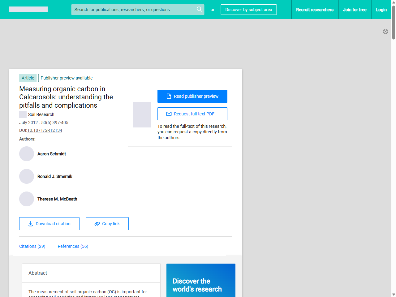 Preview of Some Characteristics of Calcareous soils. A review A.S. Taalab1, G.W. Ageeb2, Hanan S. Siam1 and Safaa A. Mahmoud1 - CURRENT RESEARCH WEB, accessed July 22, 2025,