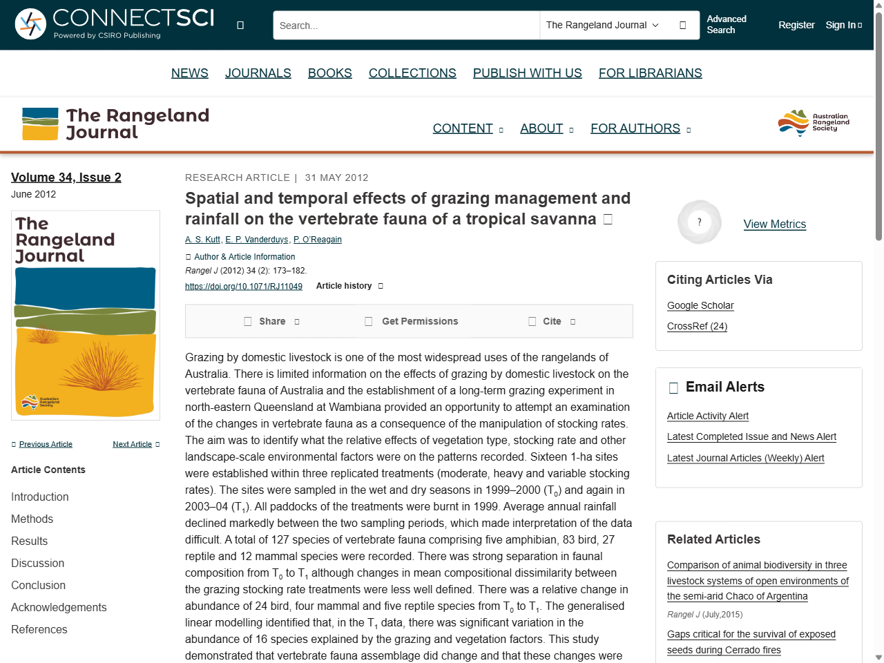 Preview of Spatial and temporal effects of grazing management and rainfall on the vertebrate fauna of a tropical savanna - CSIRO Publishing, accessed July 19, 2025