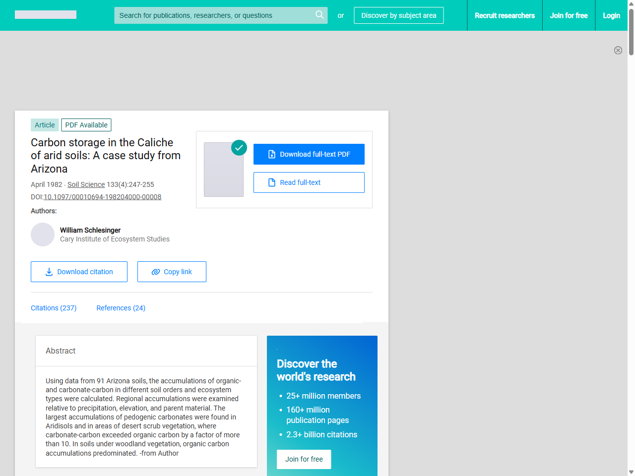 Preview of Carbon storage in the Caliche of arid soils: A case study from Arizona - ResearchGate, accessed July 26, 2025