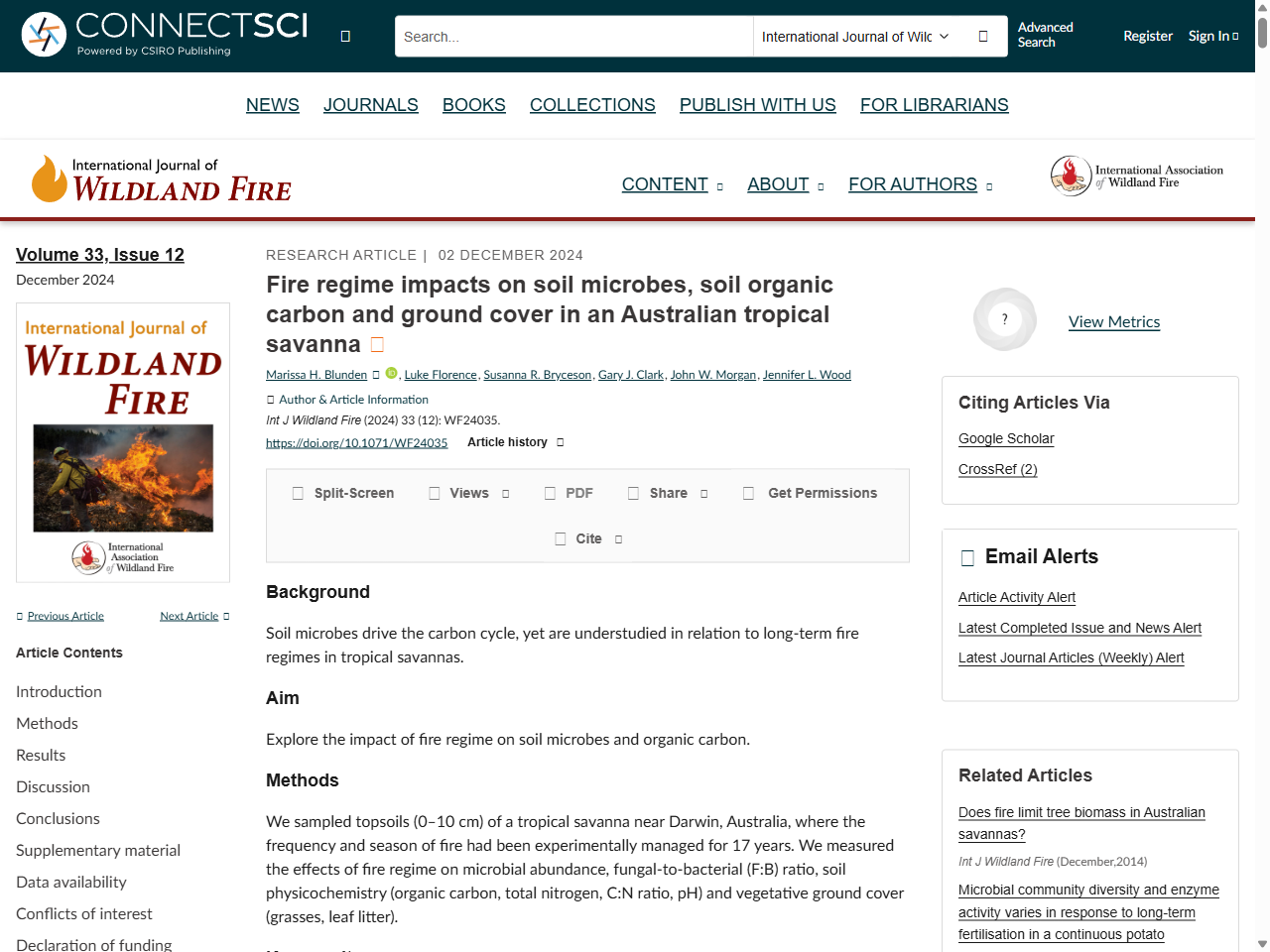 Preview of Fire regime impacts on soil microbes, soil organic carbon and ground cover in an Australian tropical savanna - CSIRO Publishing, accessed May 16, 2025,
