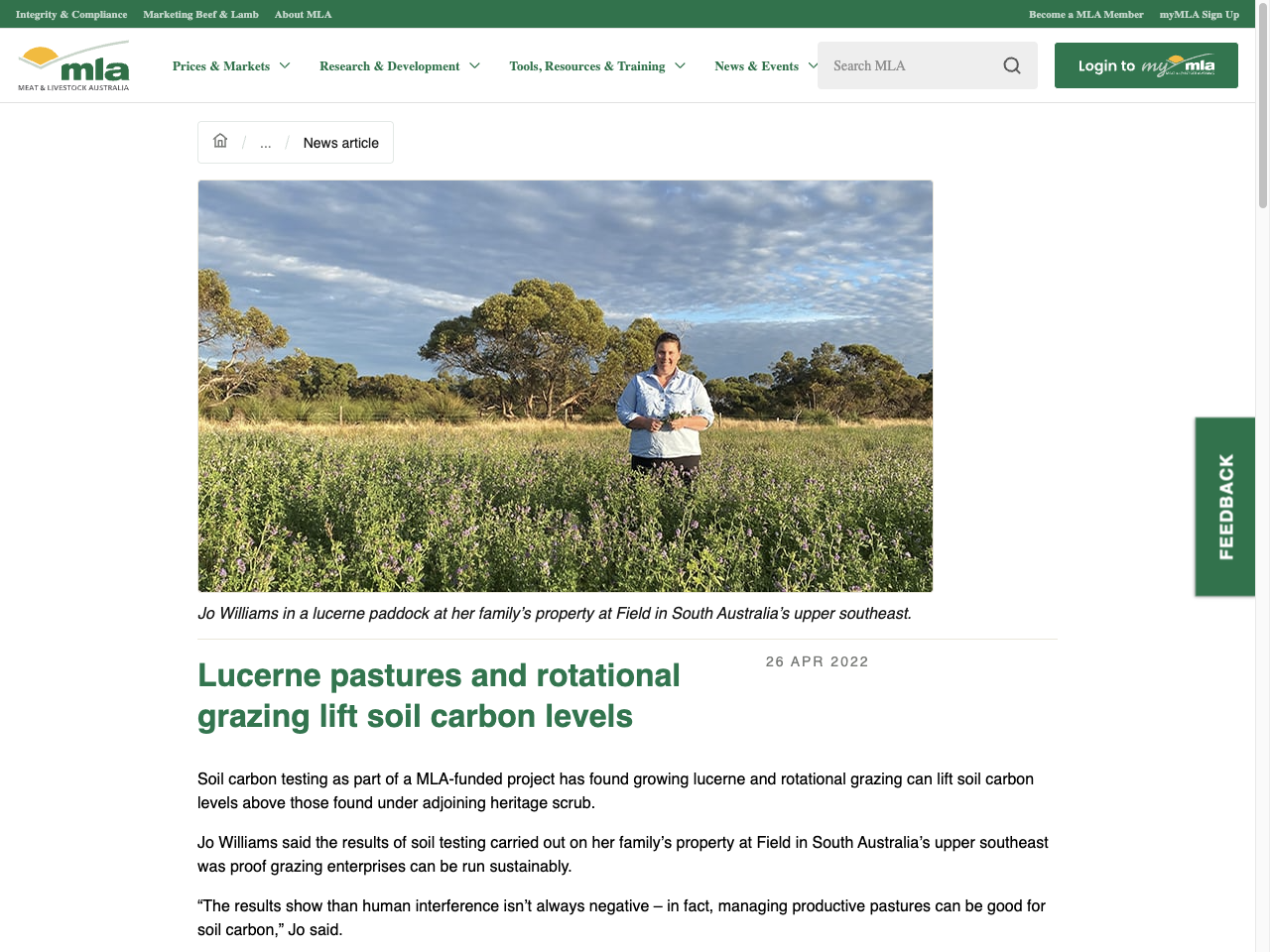 Preview of Lucerne pastures and rotational grazing lift soil carbon levels | .Meat & Livestock Australia, accessed August 5, 2025, 