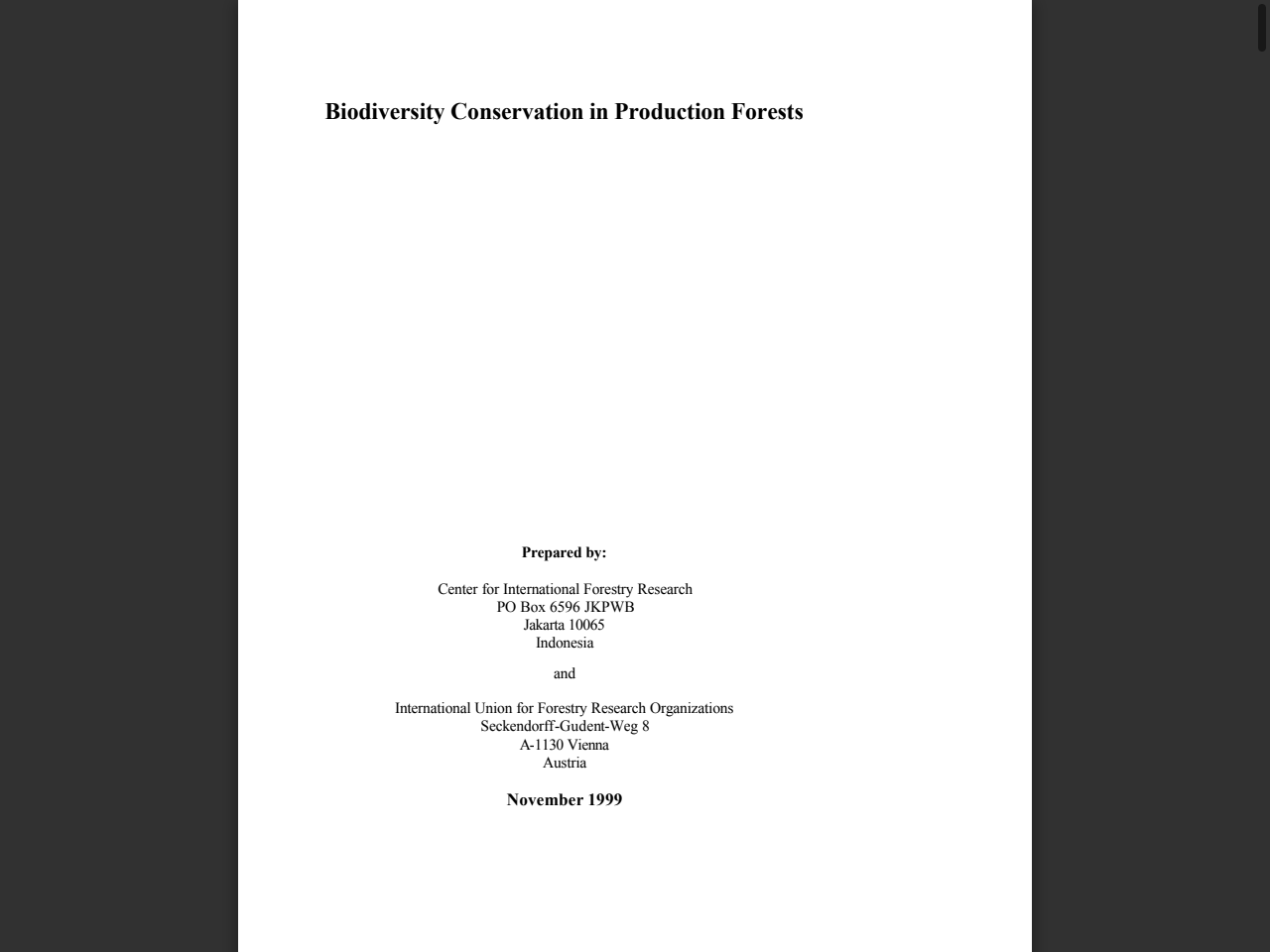 Preview of Biodiversity conservation in production forests - cifor-icraf