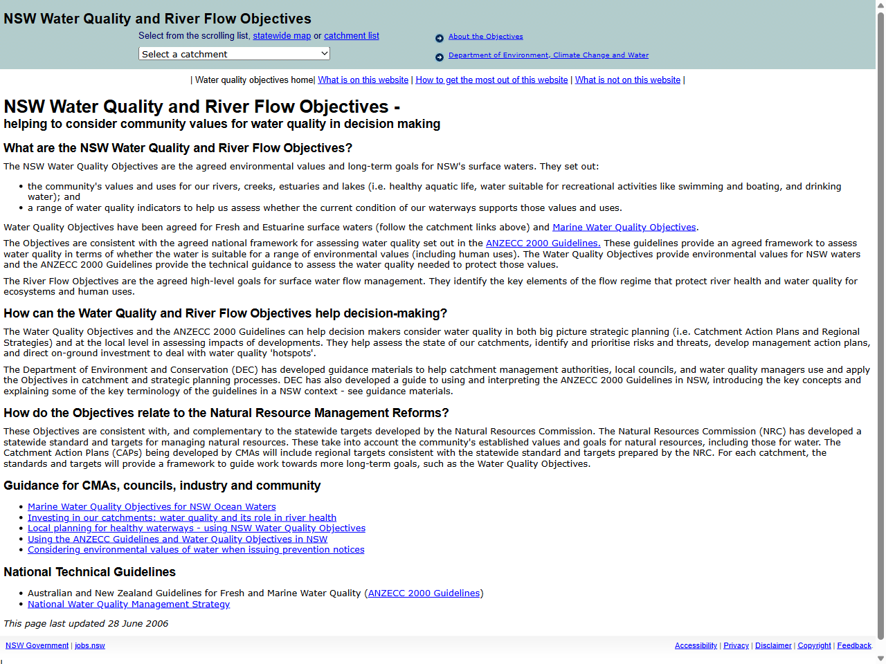 Preview of NSW Water Quality and River Flow Objectives, accessed August 1, 2025