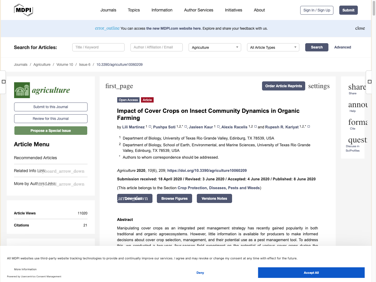 Preview of Impact of Cover Crops on Insect Community Dynamics in Organic Farming - MDPI, accessed July 18, 2025, 