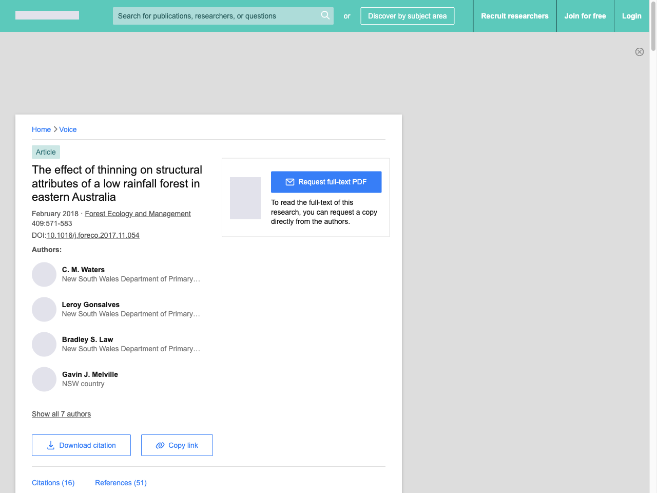 Preview of The effect of thinning on structural attributes of a low rainfall forest in eastern Australia, accessed July 12, 2025, 