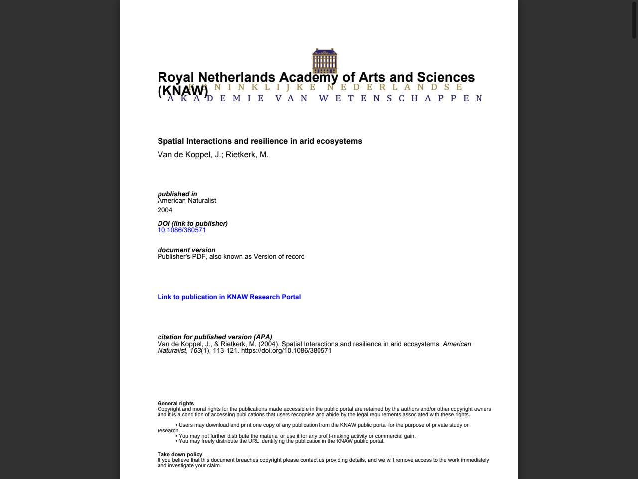 Preview of Thresholds in Ecological and Social–Ecological Systems: a Developing Database, accessed July 21, 2025,