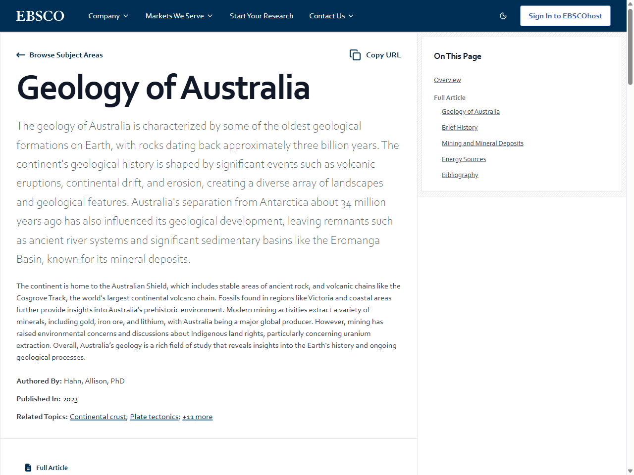 Preview of Geology of Australia | EBSCO Research Starters, accessed July 27, 2025,