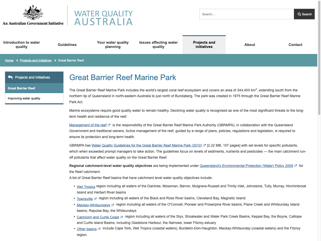 Preview of Great Barrier Reef Marine Park - Water Quality Australia, accessed August 3, 2025, 