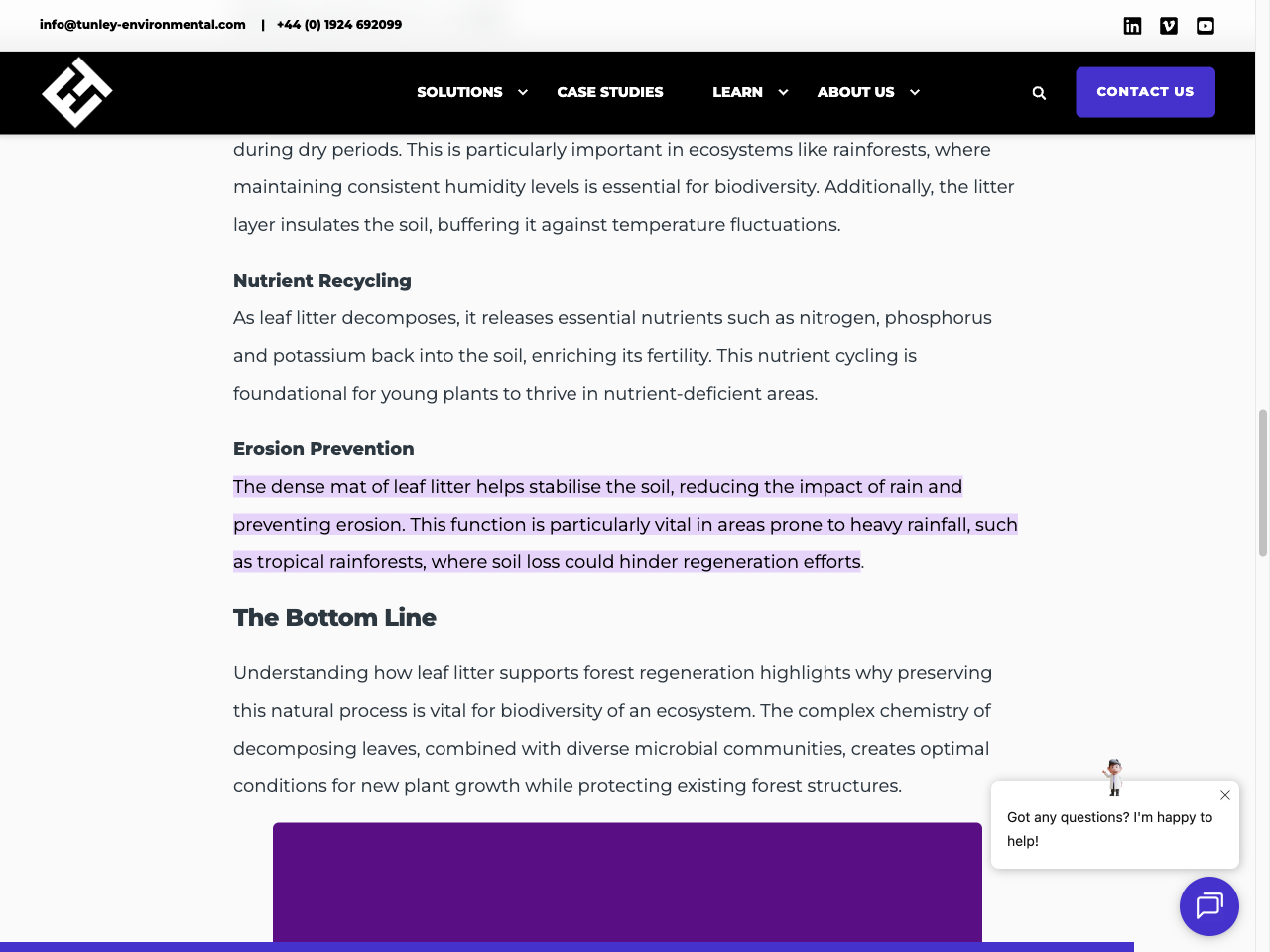Preview of www.tunley-environmental.com, accessed July 22, 2025, 