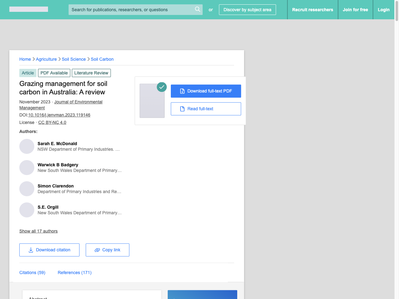 Preview of Grazing management for soil carbon in Australia: A review - ResearchGate, accessed August 5, 2025, 