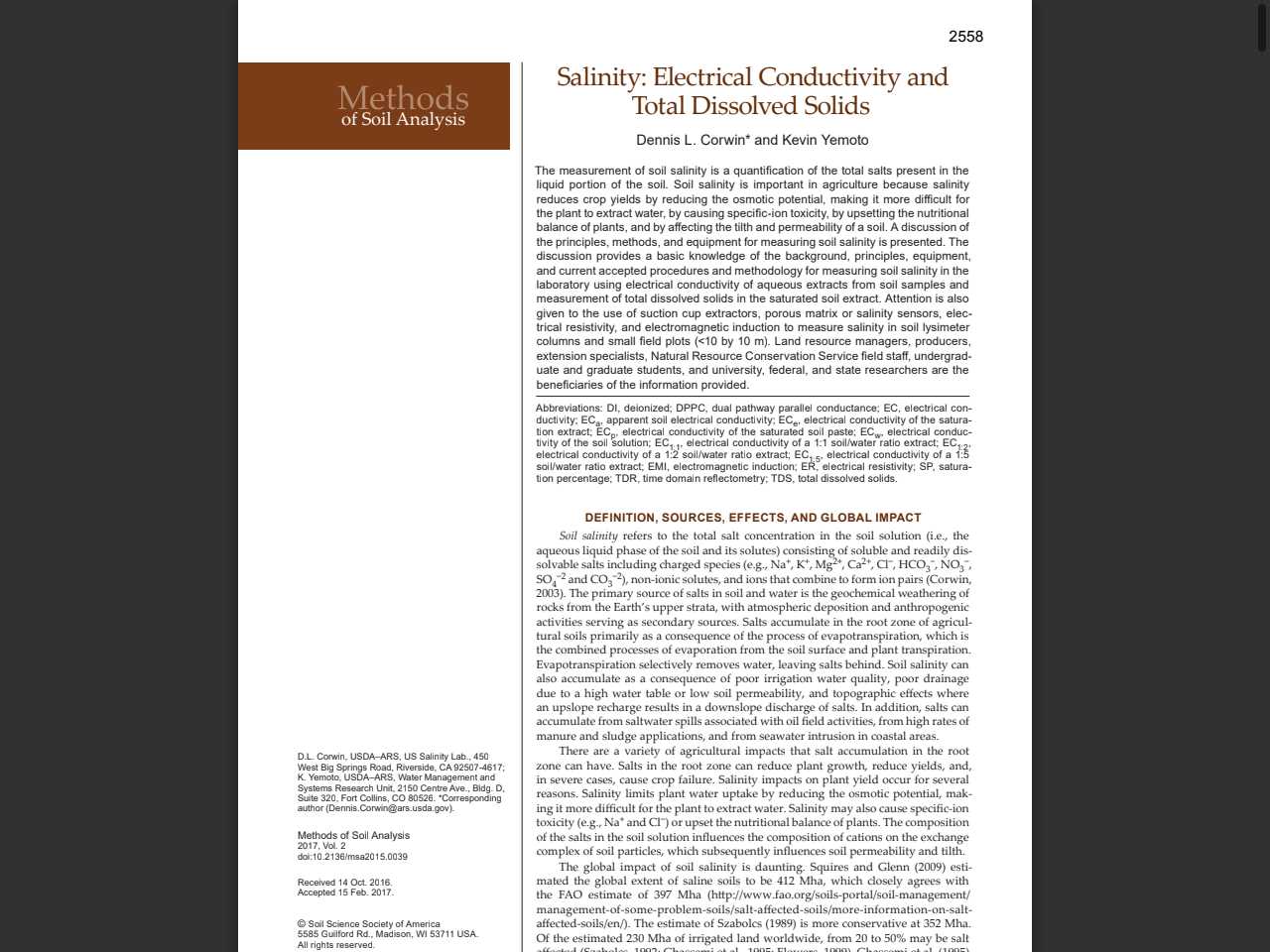 Preview of Salinity: Electrical Conductivity and Total Dissolved Solids - USDA ARS, accessed July 11, 2025, 