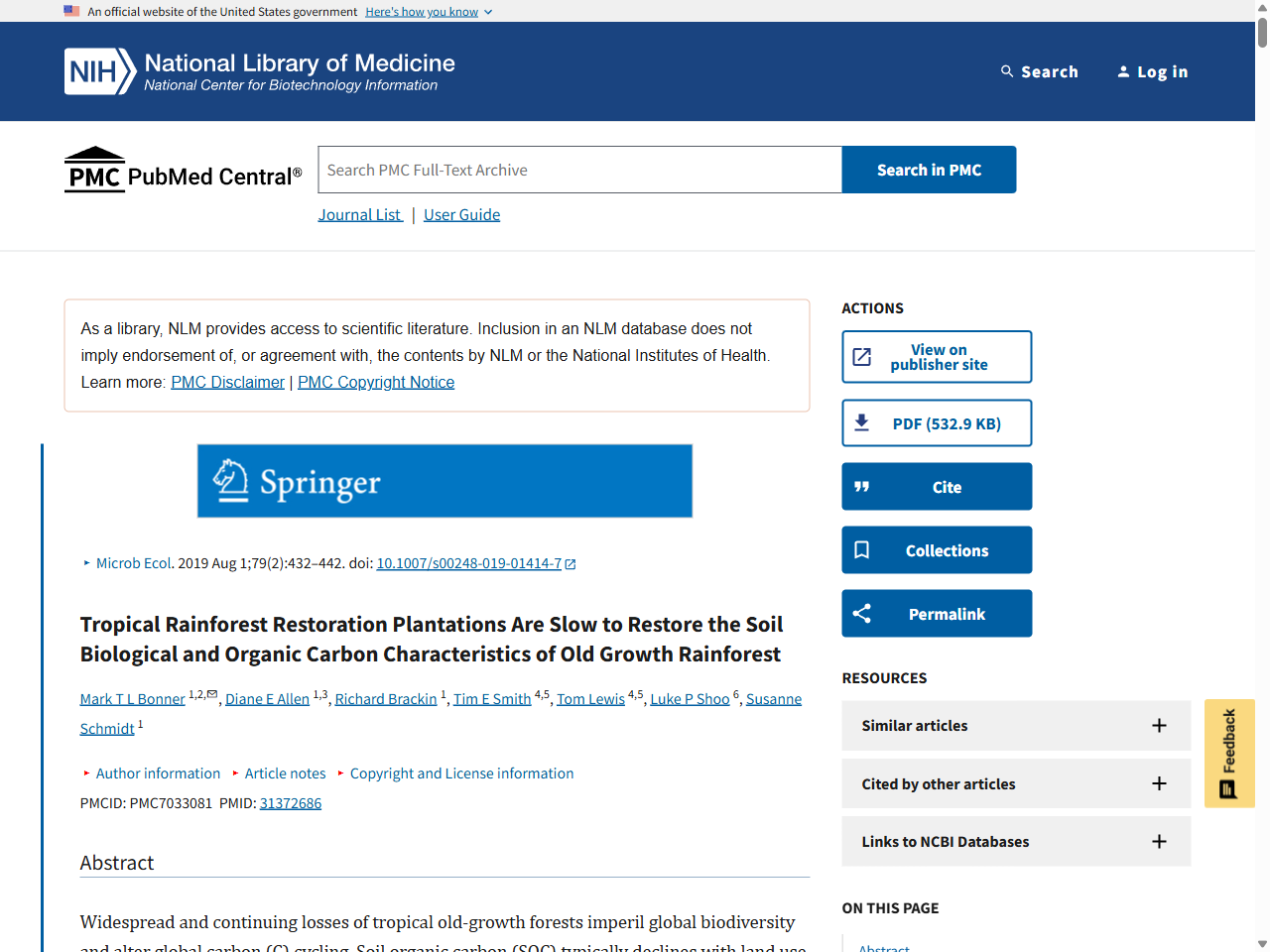 Preview of Tropical Rainforest Restoration Plantations Are Slow to Restore the ..., accessed July 19, 2025, 