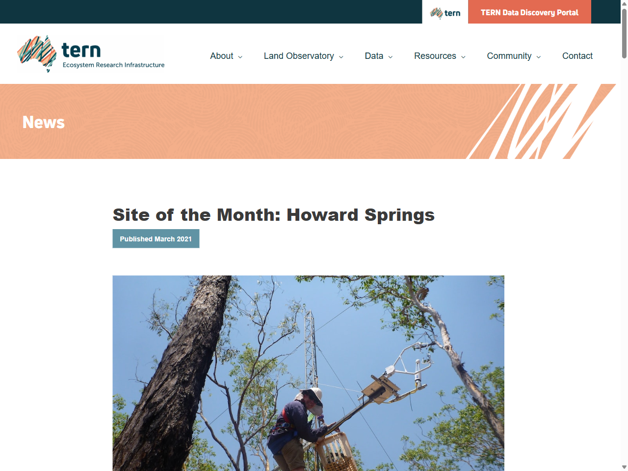 Preview of Site of the Month: Howard Springs | TERN Australia