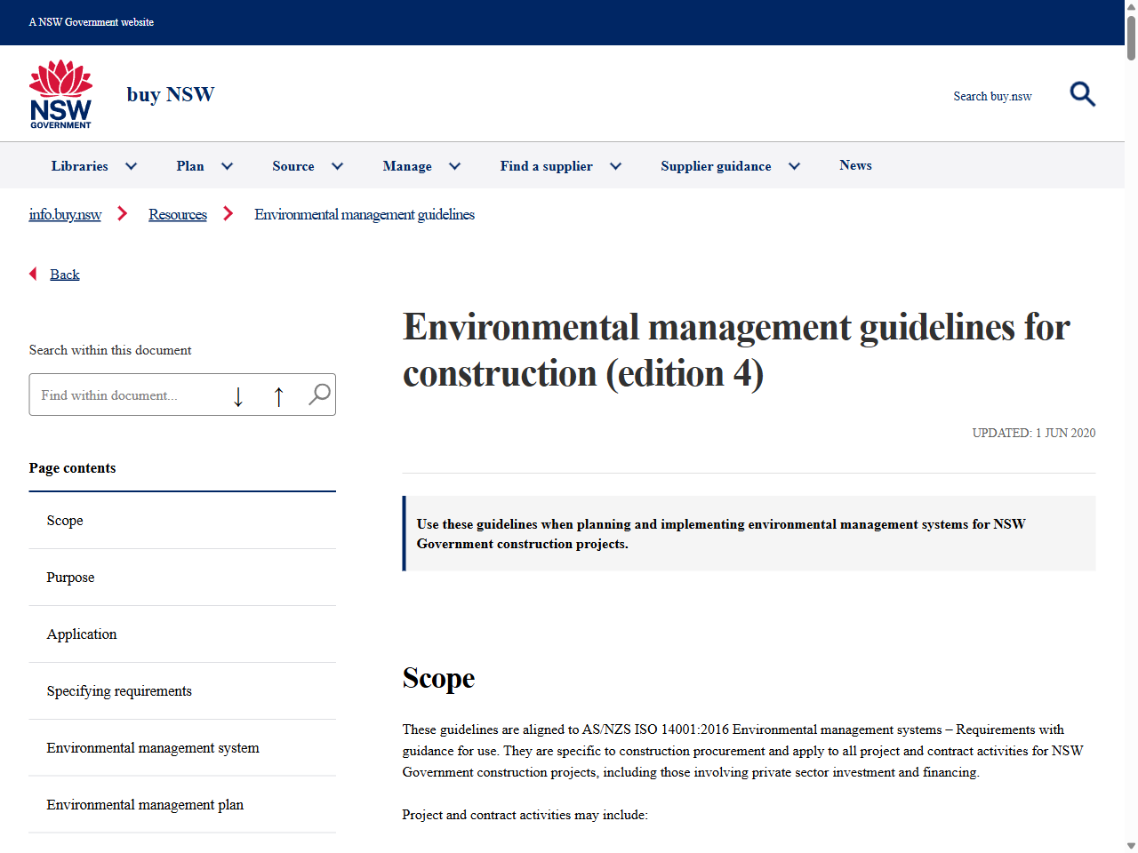 Preview of Environmental management guidelines for construction (edition 4) | info.buy.nsw, accessed August 10, 2025