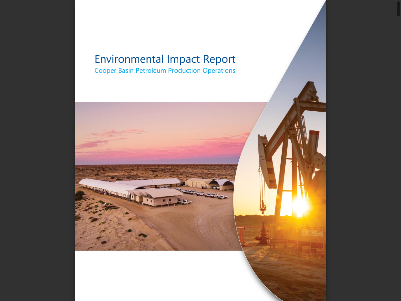 Preview of Environmental Impact Report - Cooper Basin Petroleum Production Operations - Beach Energy