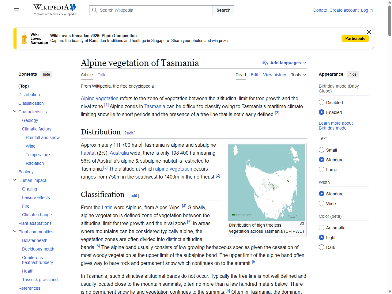 Preview of Alpine vegetation of Tasmania - Wikipedia, accessed on May 28, 2025,