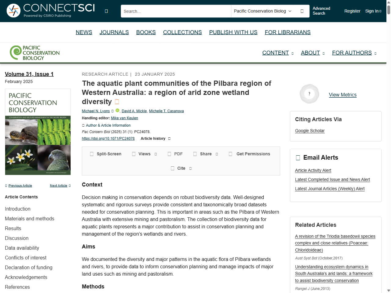 Preview of The aquatic plant communities of the Pilbara ... - CSIRO Publishing, accessed July 27, 2025, 