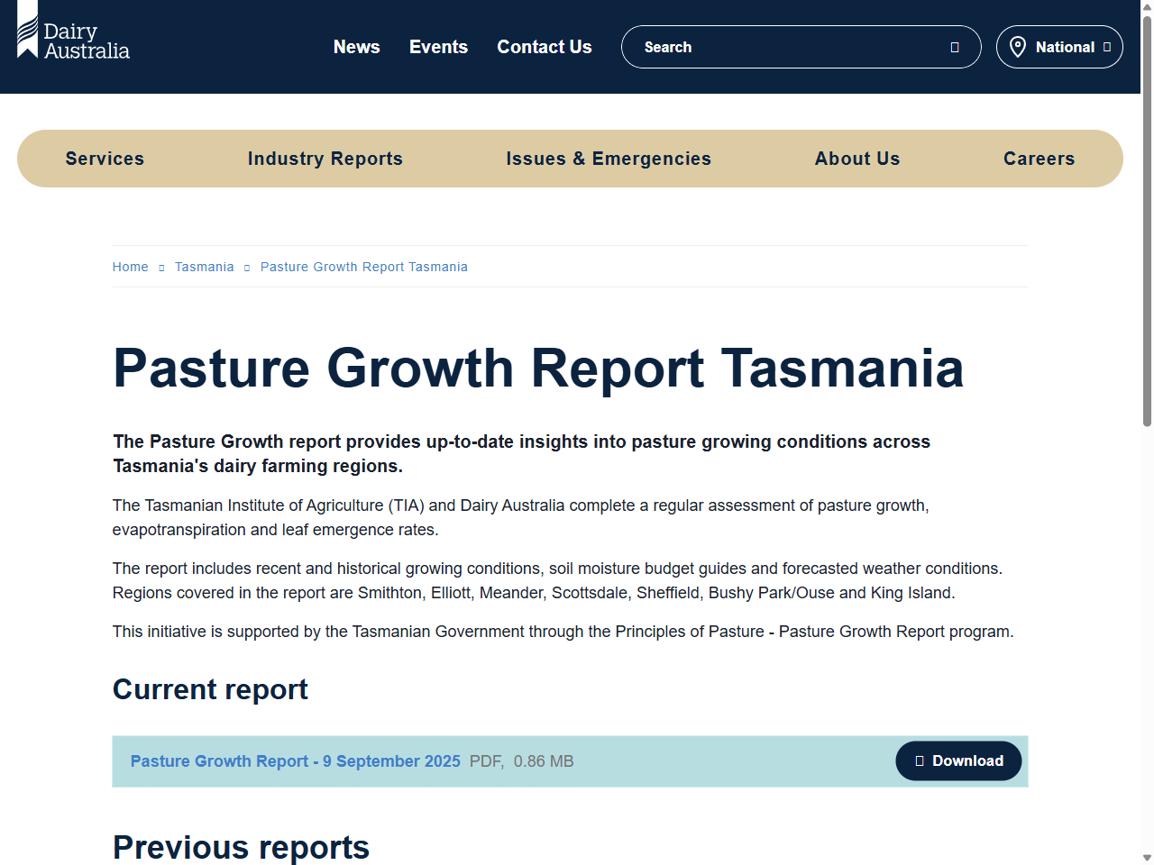 Preview of Tasmania dairy pasture studies