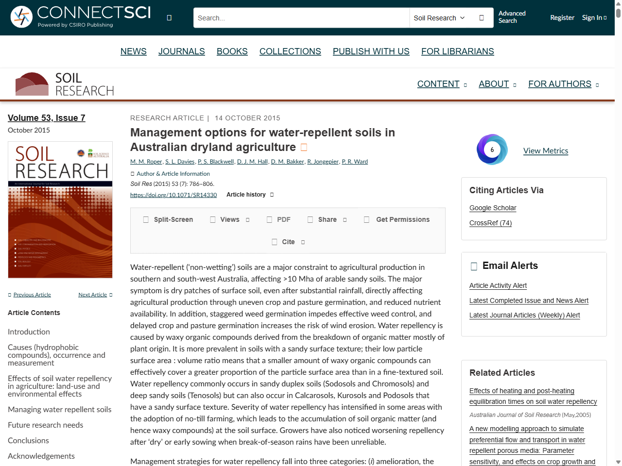 Preview of Management options for water-repellent soils in ... - CSIRO Publishing, accessed July 6, 2025,