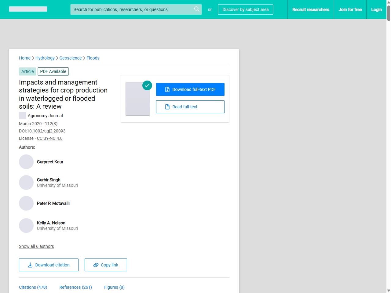 Preview of Impacts and management strategies for crop production in waterlogged or flooded soils: A review - ResearchGate, accessed May 19, 2025,