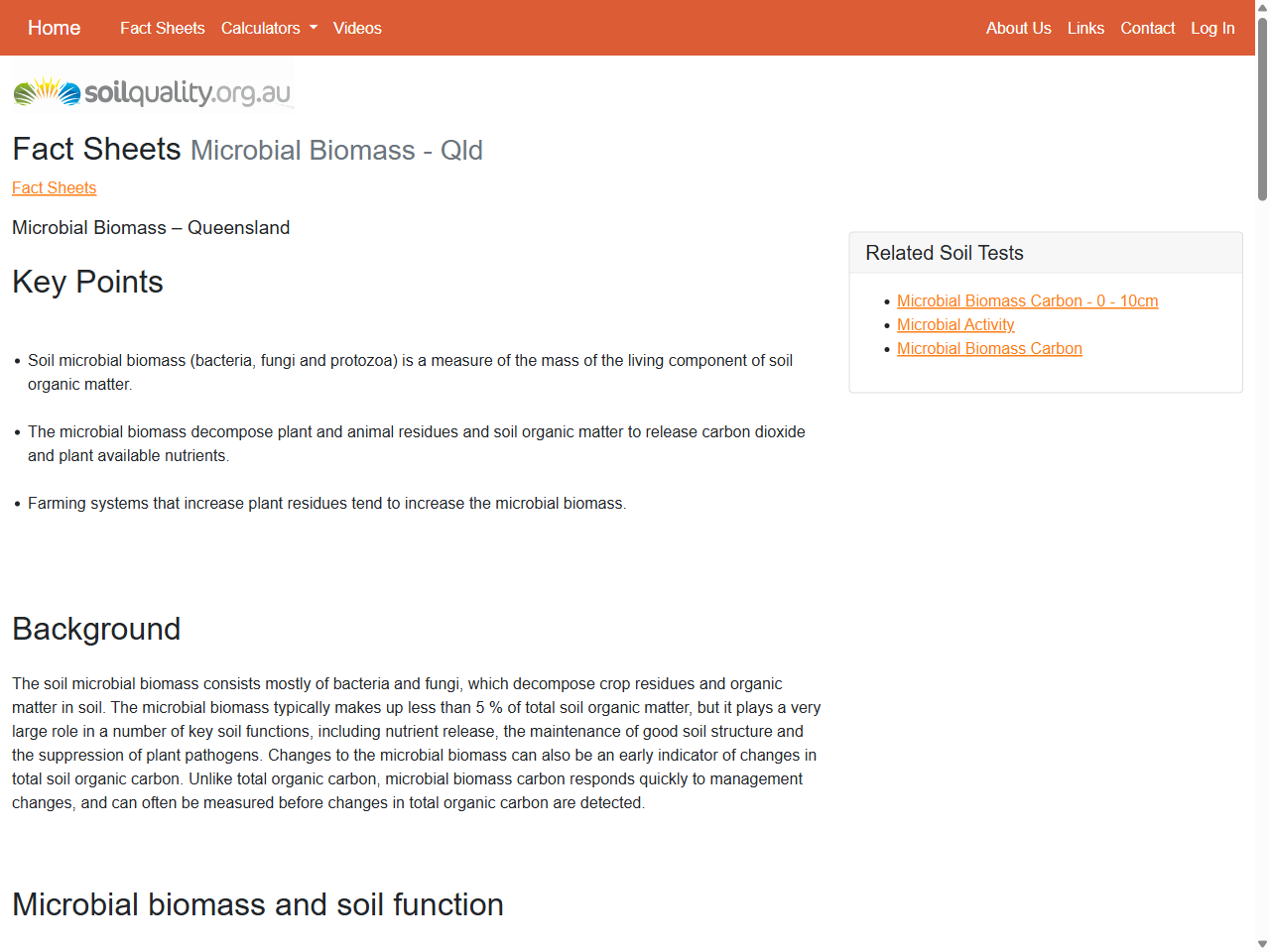 Preview of Microbial Biomass - Qld | Fact Sheets | soilquality.org.au