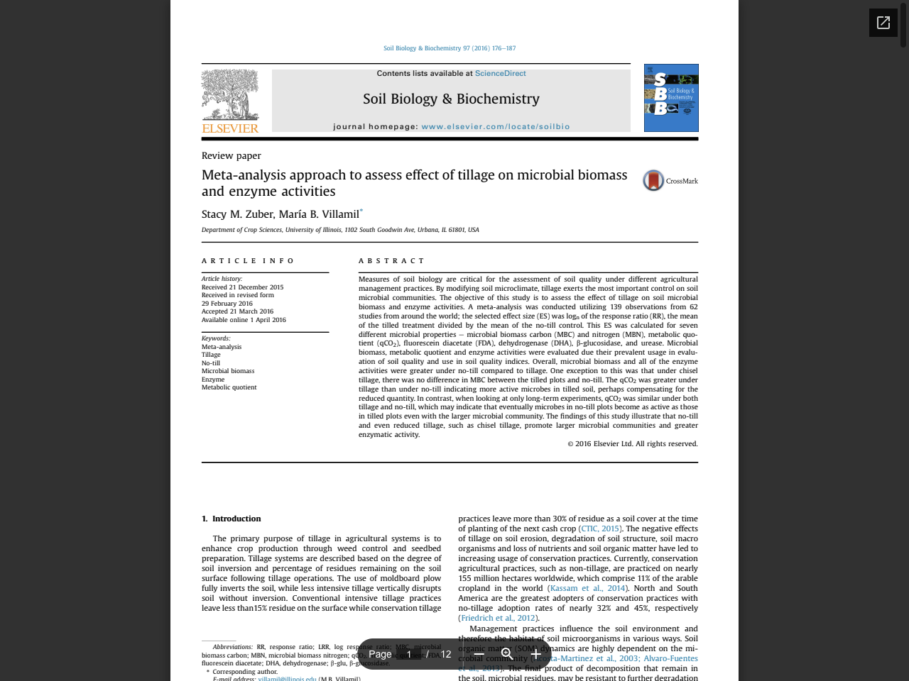 Preview of Meta-analysis approach to assess effect of tillage on microbial biomass and enzyme activities - Hoorman Soil Health Services, accessed August 5, 2025,