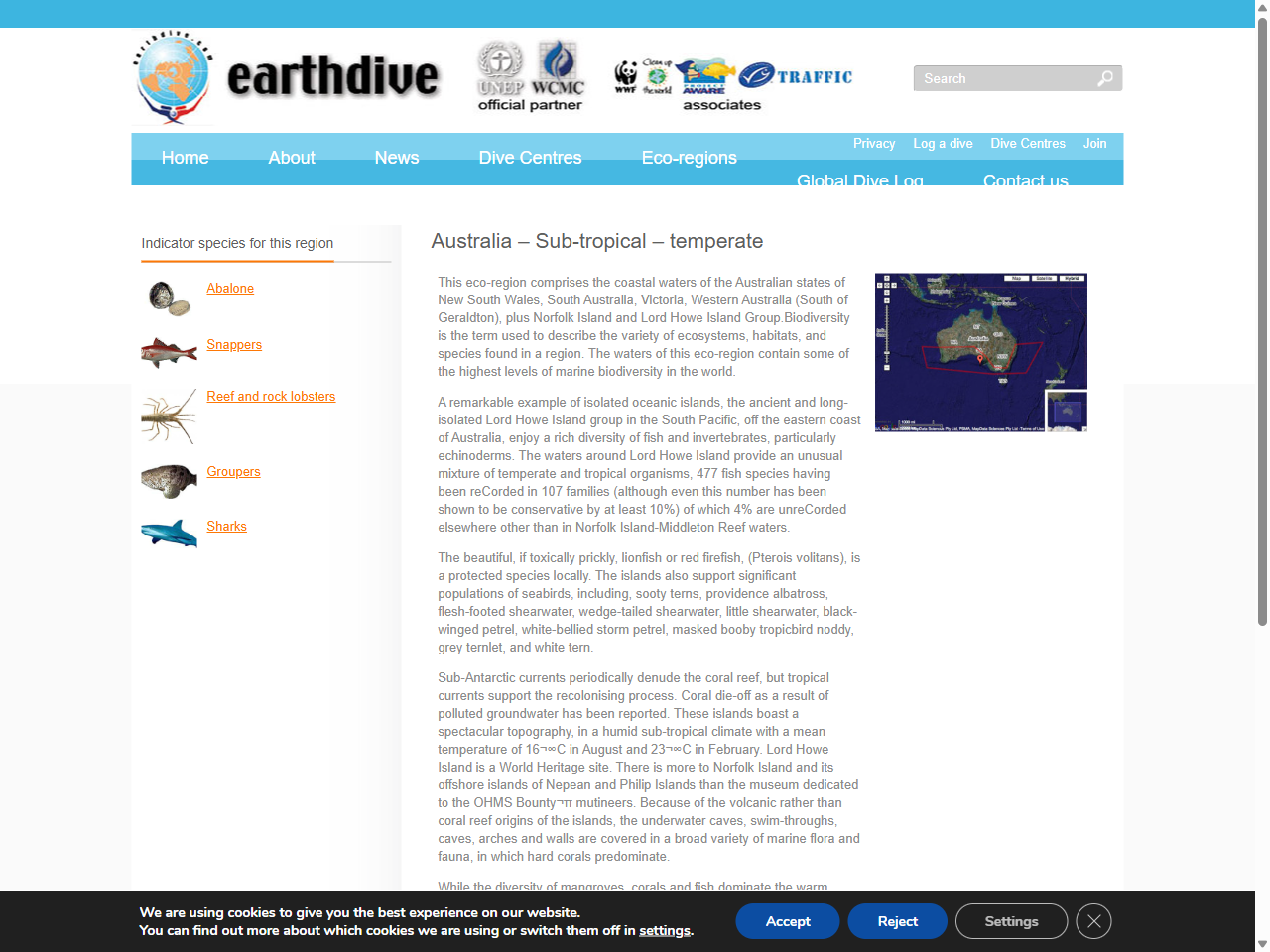 Preview of Australia – Sub-tropical – temperate - Earthdive, accessed July 25, 2025,