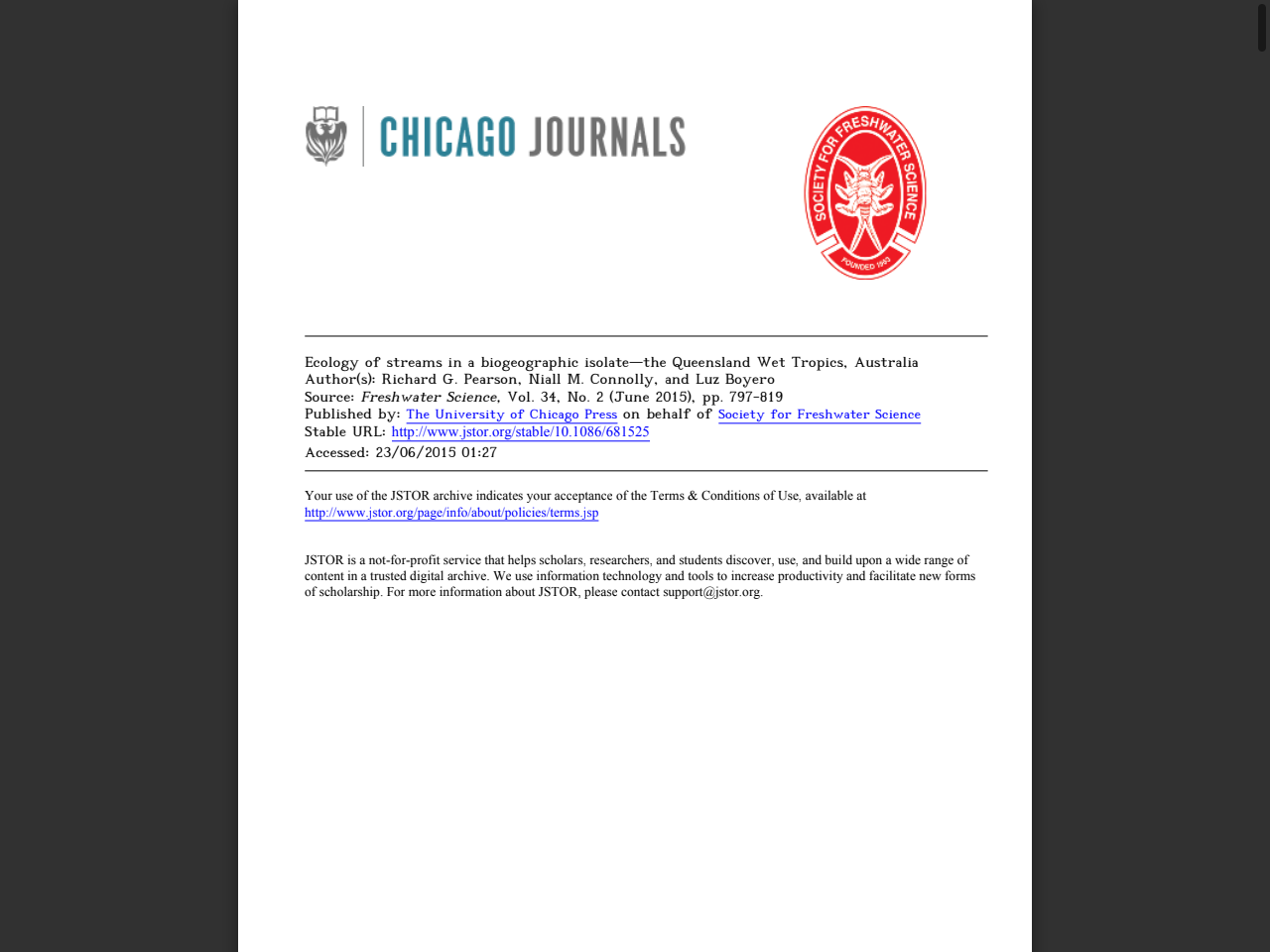 Preview of Ecology of streams in a biogeographic isolate—the Queensland Wet Tropics, Australia - ResearchOnline@JCU, accessed July 23, 2025