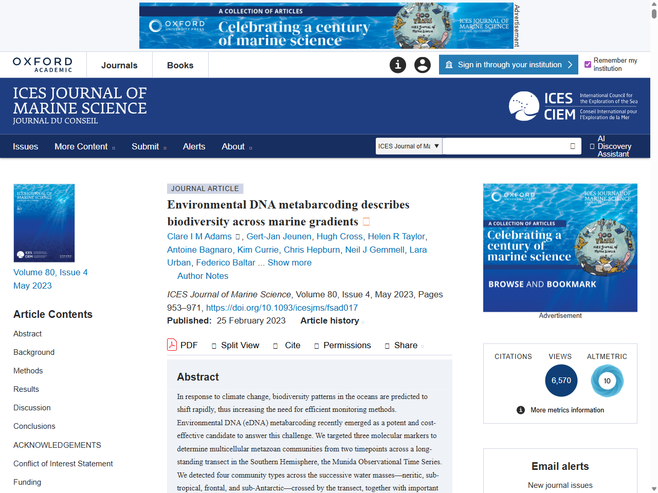 Preview of Environmental DNA metabarcoding describes biodiversity across marine gradients - Oxford Academic, accessed August 4, 2025