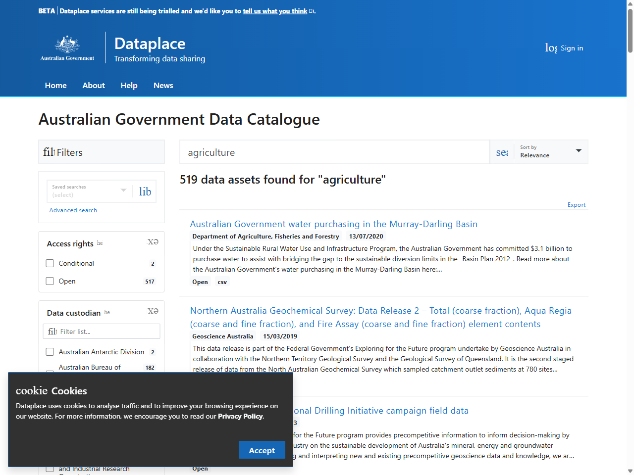 Preview of Australian Government Data Catalogue - Dataplace, accessed August 5, 2025,
