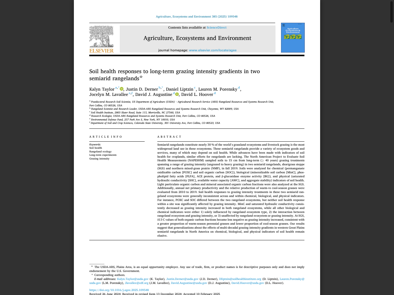 Preview of Microsite and grazing intensity drive infiltration in a semi-arid ...