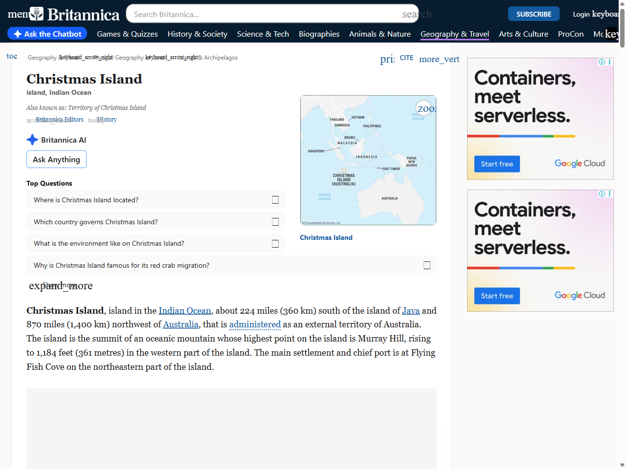 Preview of Christmas Island | Geography & History | Britannica, accessed August 2, 2025
