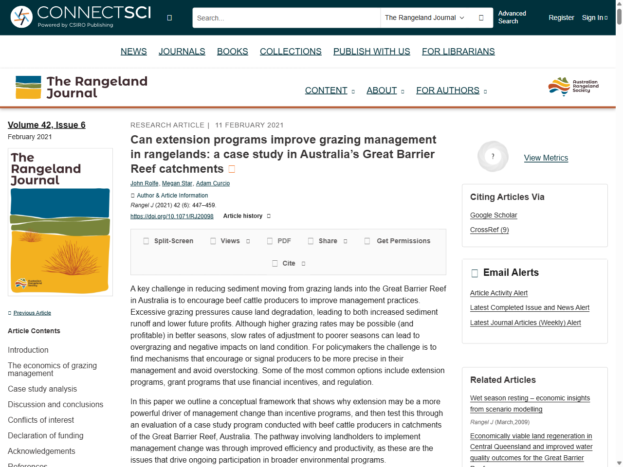 Preview of Can extension programs improve grazing management in rangelands: a case study in Australia's Great Barrier Reef catchments - CSIRO Publishing, accessed July 10, 2025, 
