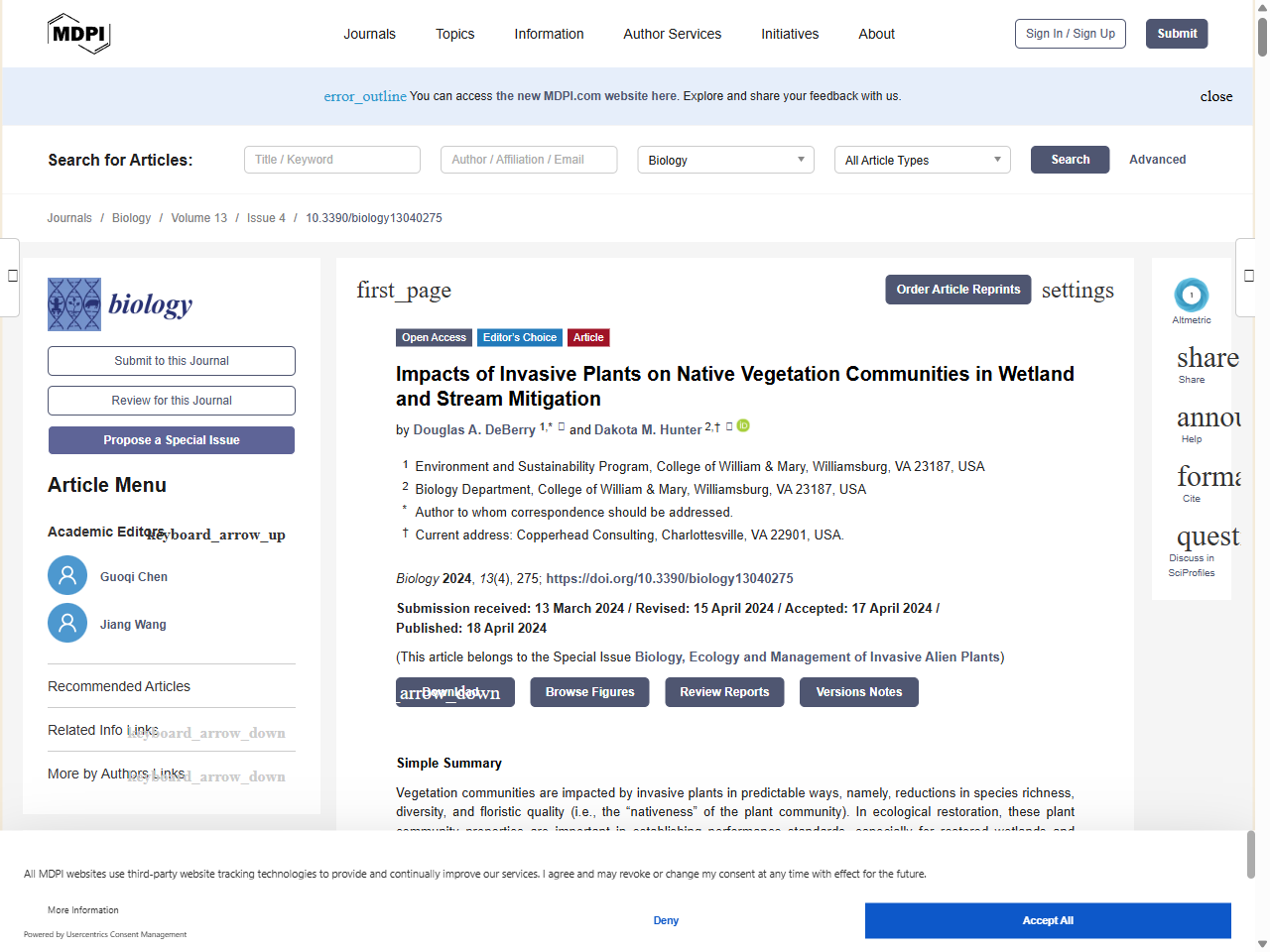 Preview of Impacts of Invasive Plants on Native Vegetation Communities in Wetland and Stream Mitigation - MDPI