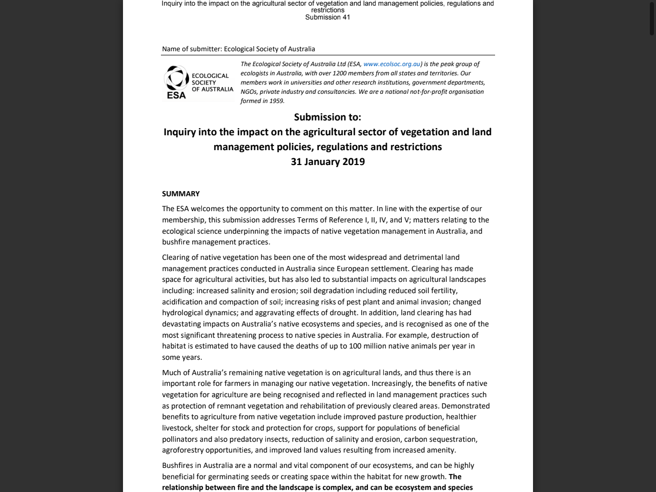 Preview of Inquiry into the impact on the agricultural sector of vegetation and land management policies, regulations and re, accessed May 11, 2025,