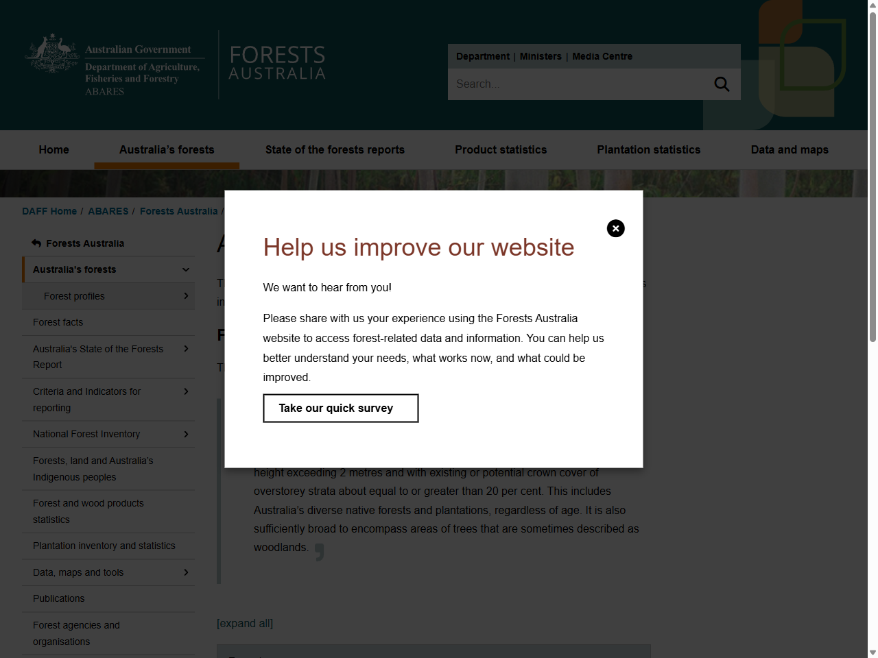 Preview of National Forest Inventory definitions as reported in "Australia's State of the Forests Report" series