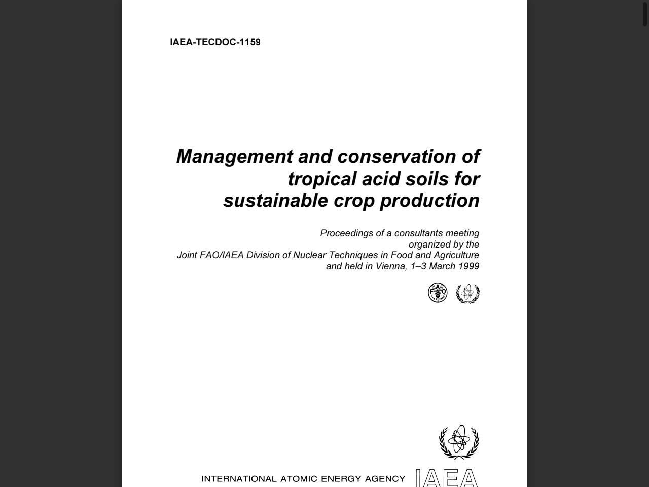Preview of Management and conservation of tropical acid soils for sustainable crop production, accessed July 25, 2025, 
