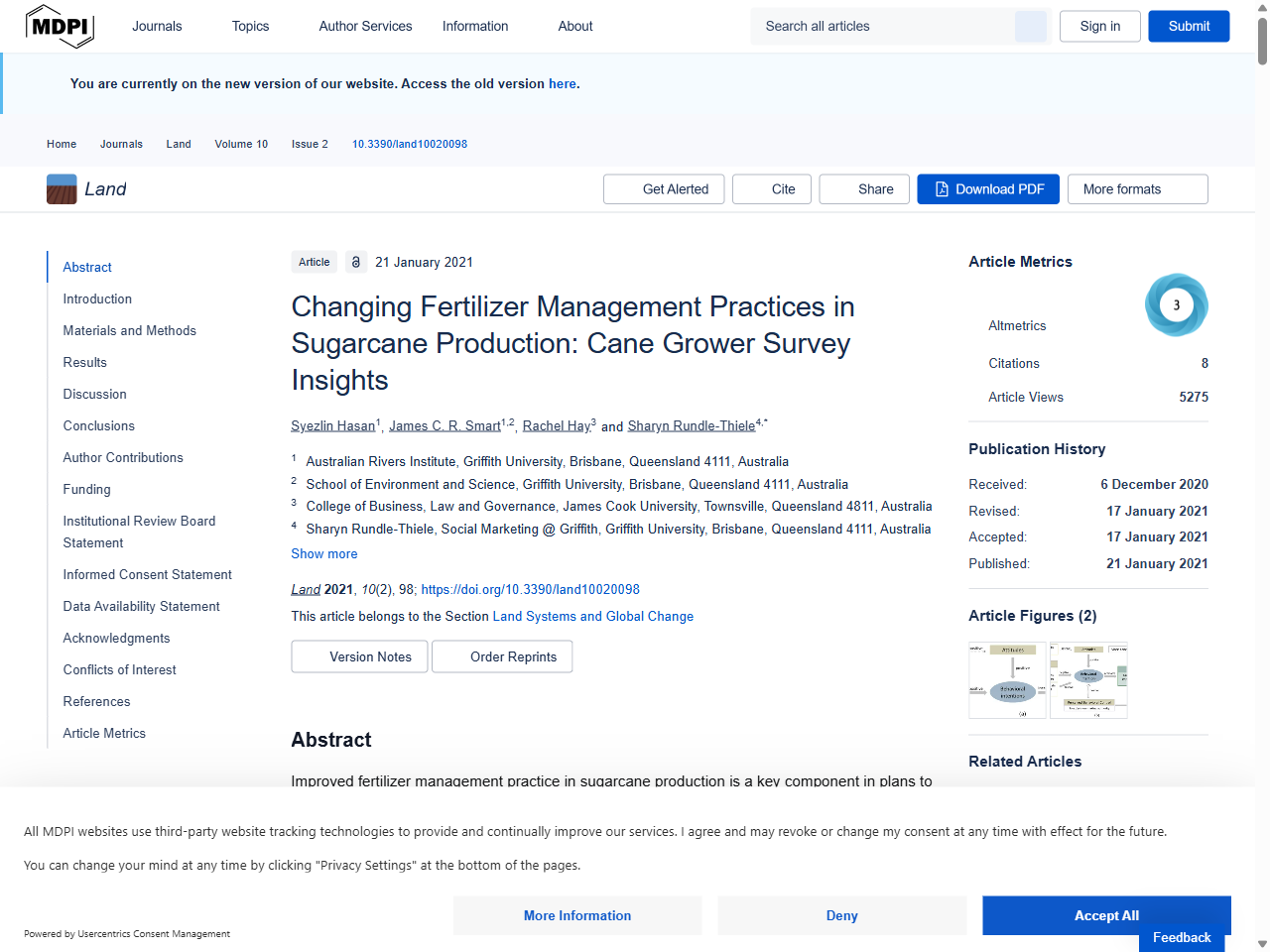 Preview of Changing Fertilizer Management Practices in Sugarcane Production: Cane Grower Survey Insights - MDPI, accessed July 28, 2025