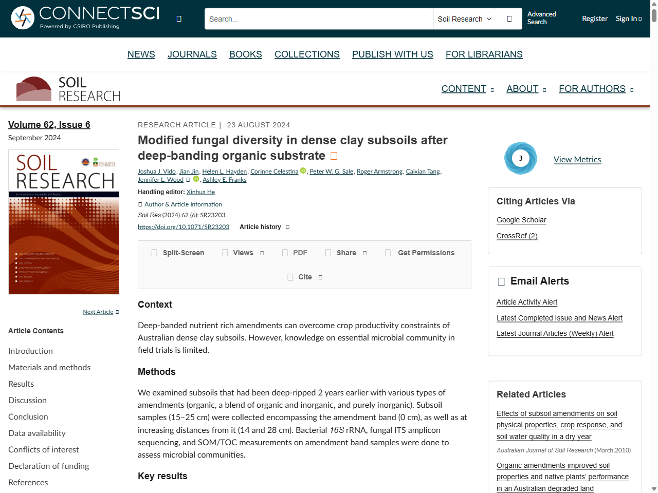 Preview of Modified fungal diversity in dense clay subsoils after deep-banding organic substrate - CSIRO Publishing, accessed July 23, 2025