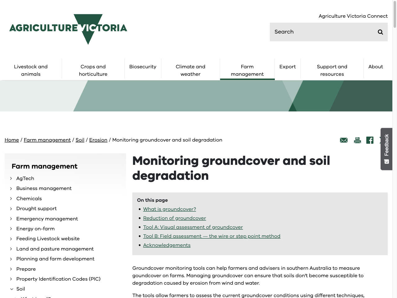Preview of Monitoring groundcover and soil degradation | Erosion | Soil | Farm ..., accessed May 11, 2025