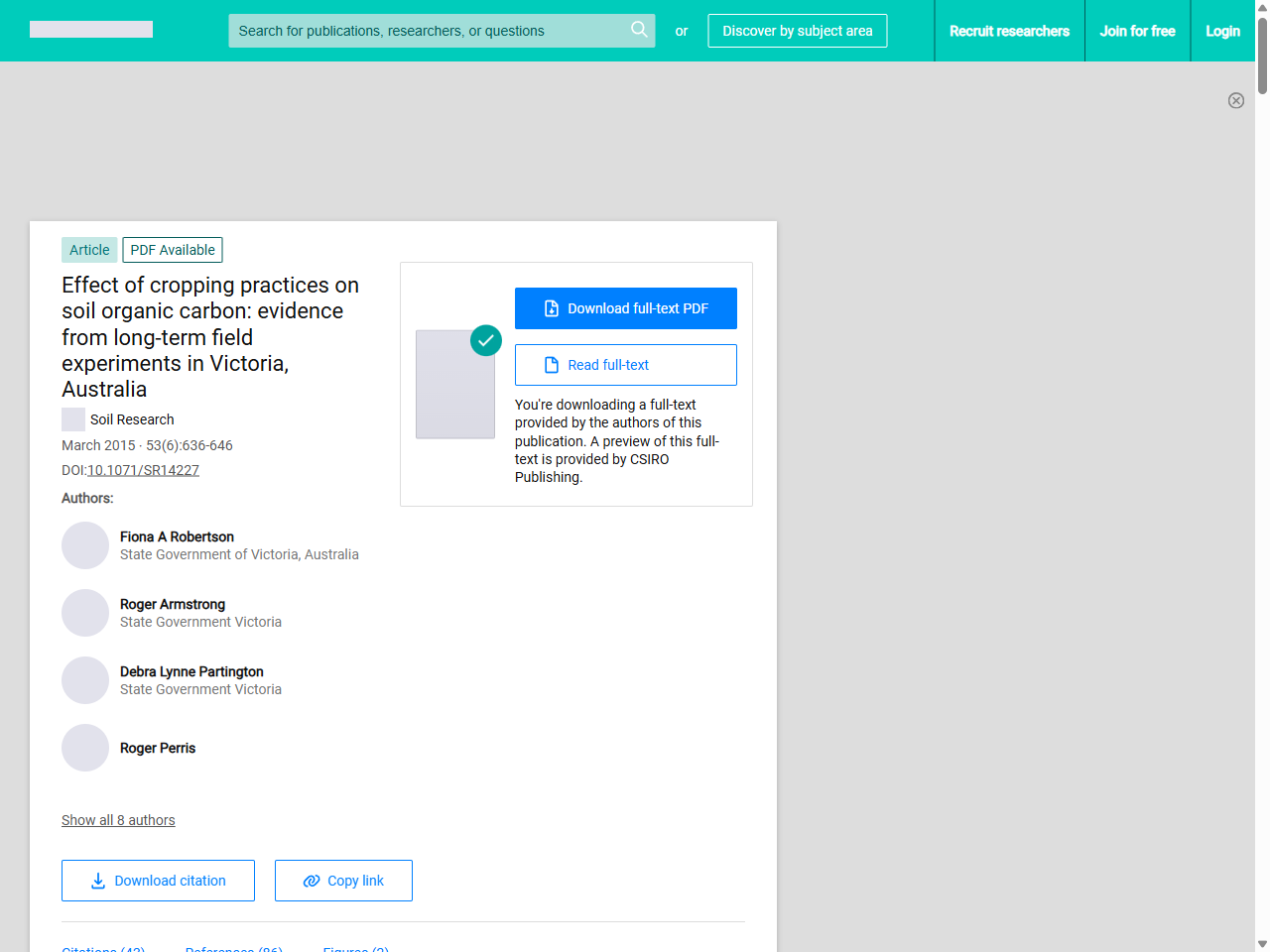 Preview of Effect of cropping practices on soil organic carbon: evidence from long-term field experiments in Victoria, Australia - ResearchGate, accessed July 6, 2025, 