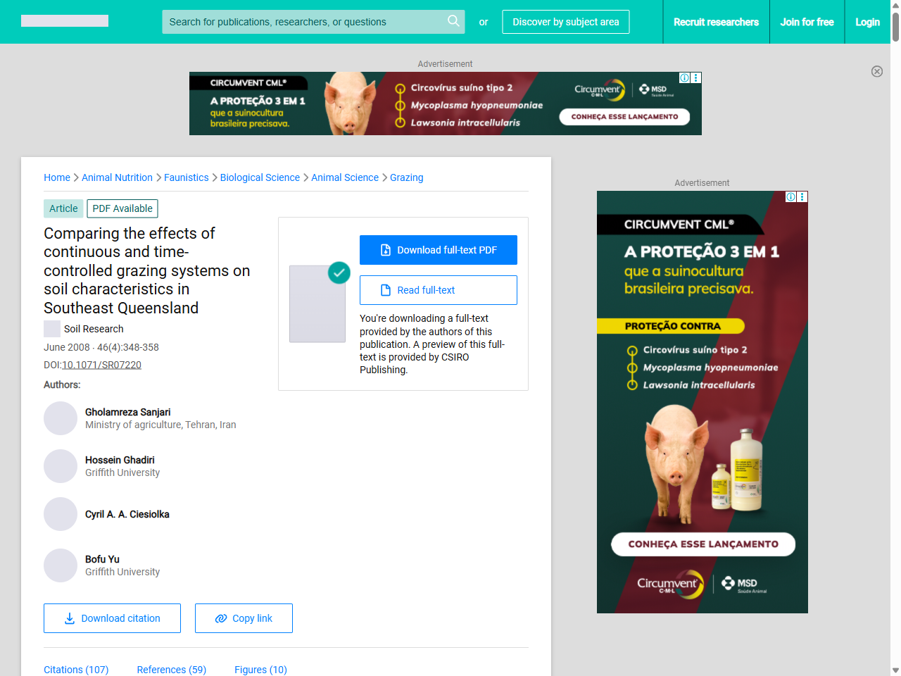 Preview of (PDF) Comparing the effects of continuous and time-controlled grazing systems on soil characteristics in Southeast Queensland - ResearchGate, accessed July 19, 2025, 