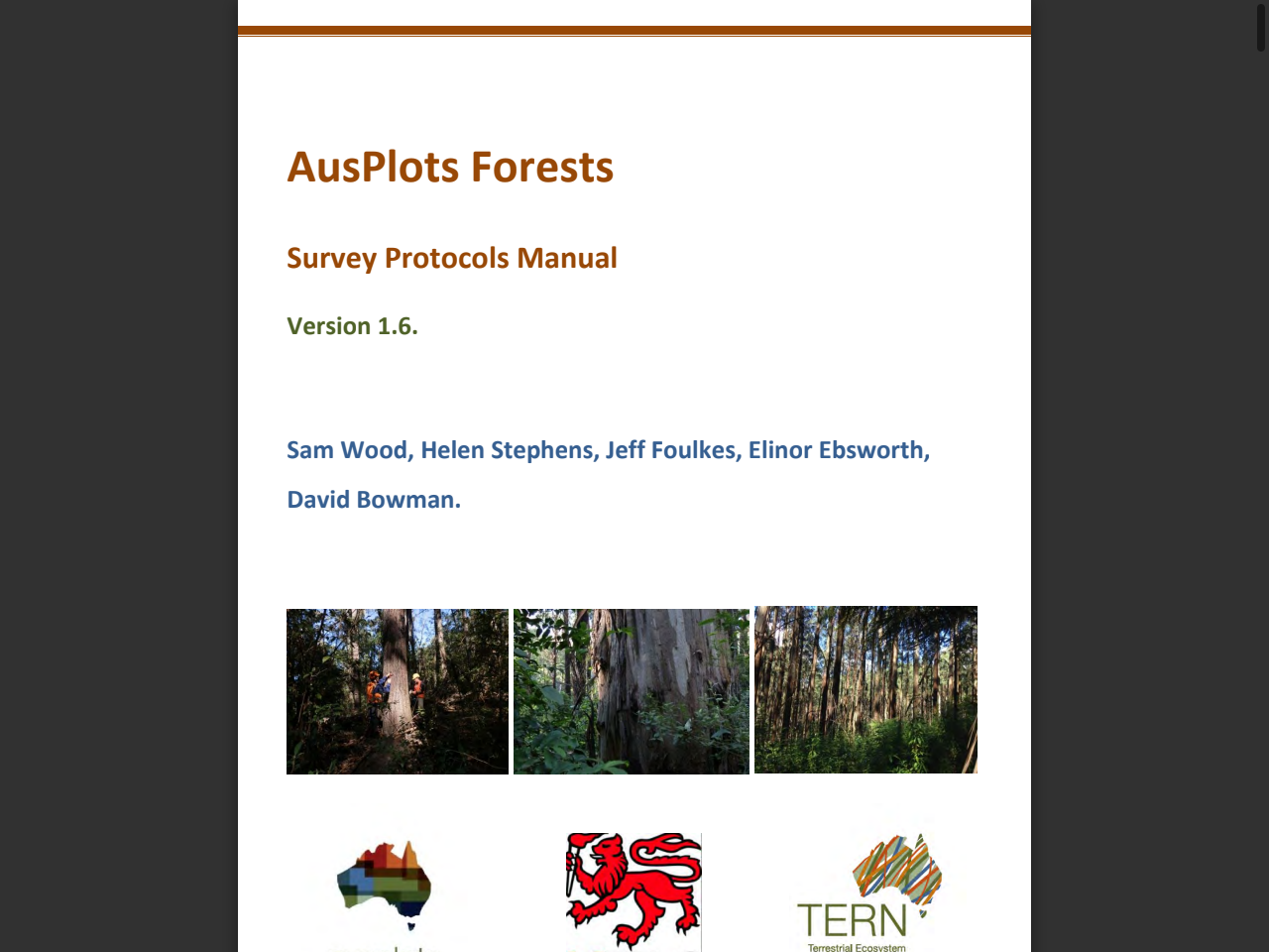 Preview of AusPlots Forests - TERN Australia, accessed July 23, 2025