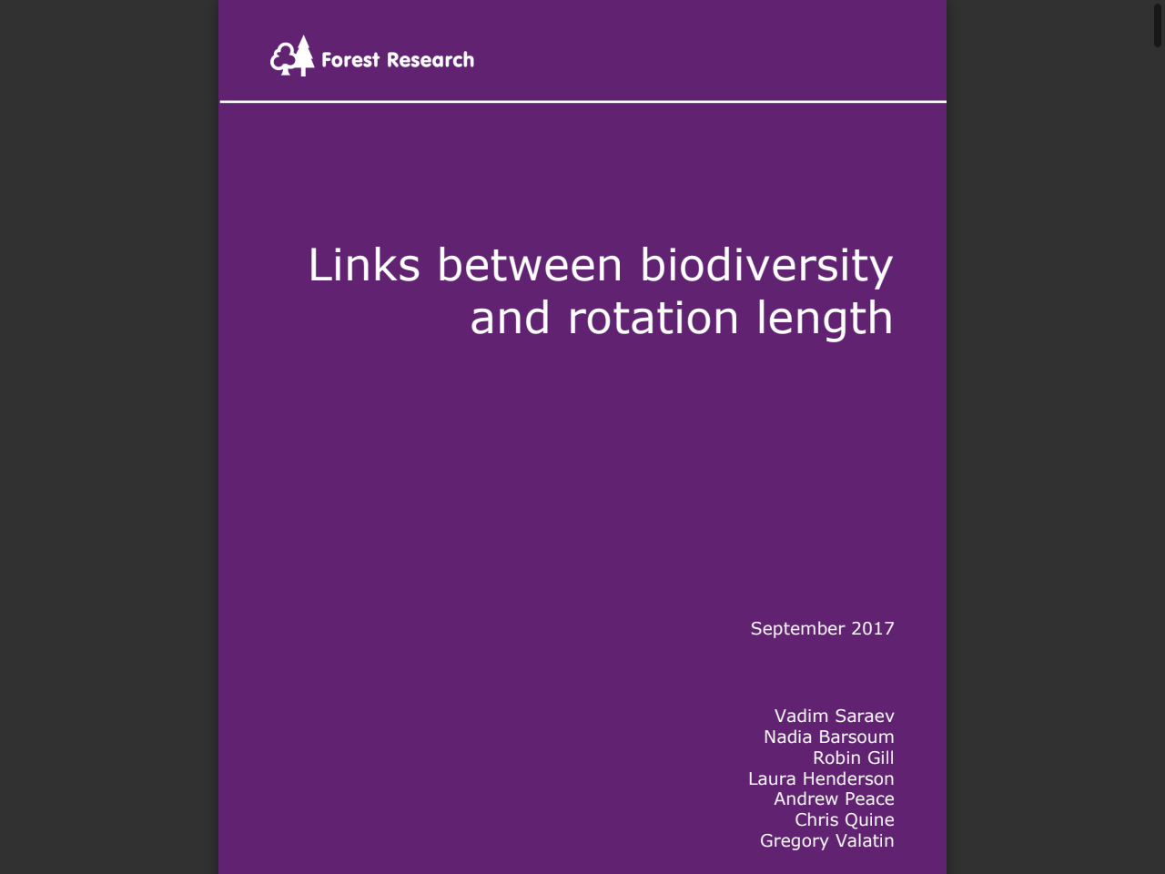 Preview of Links between biodiversity and rotation length - Forest Research