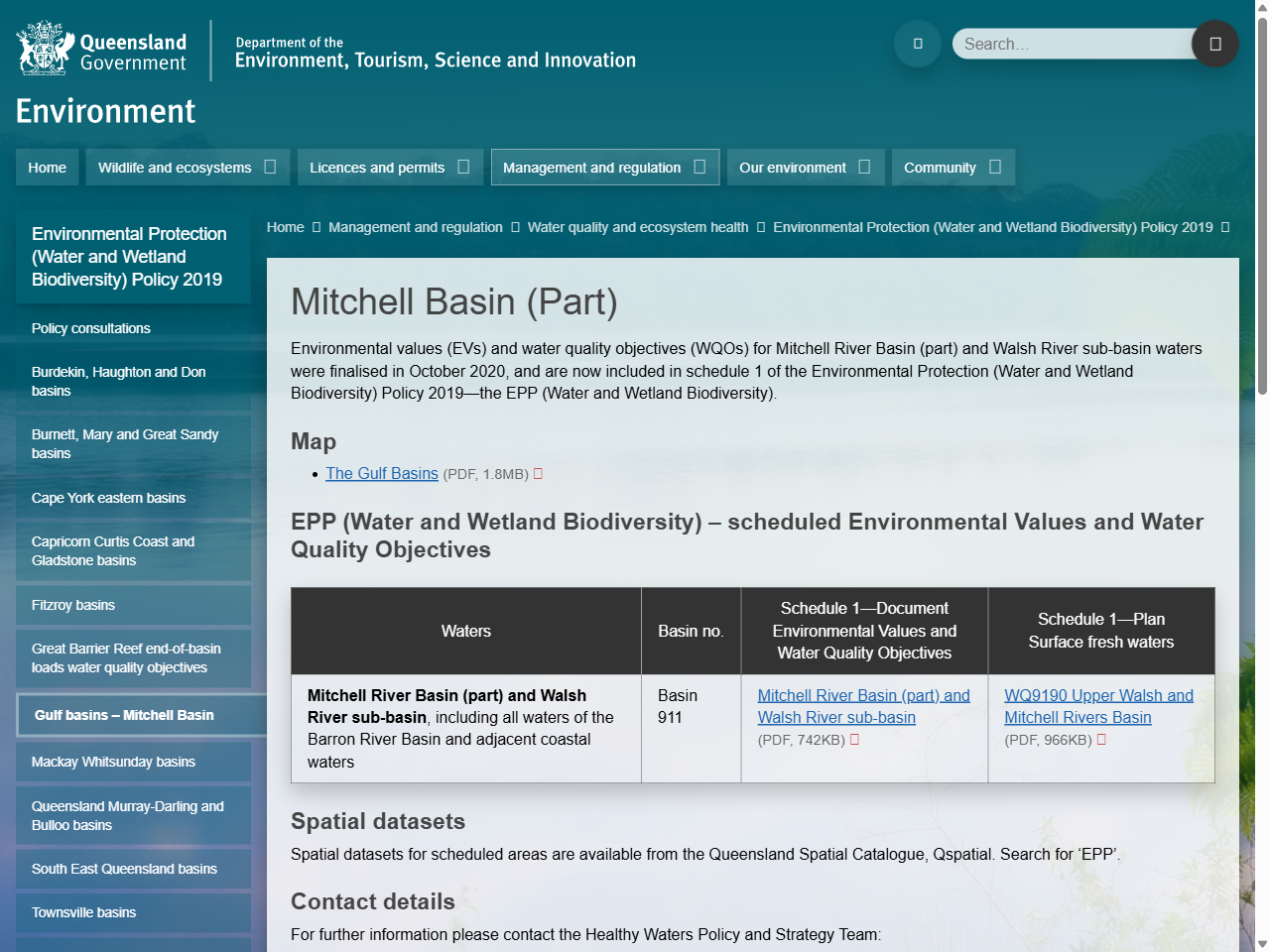 Preview of Mitchell Basin (Part) | Environment | Department of the Environment ...