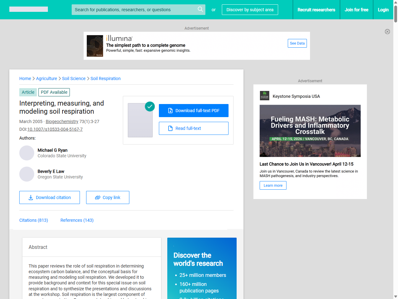 Preview of (PDF) Interpreting, measuring, and modeling soil respiration - ResearchGate, accessed August 28, 2025,