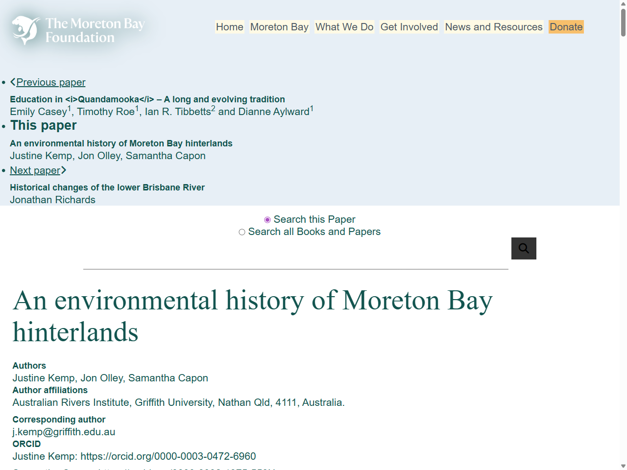 Preview of An environmental history of Moreton Bay hinterlands, accessed August 12, 2025