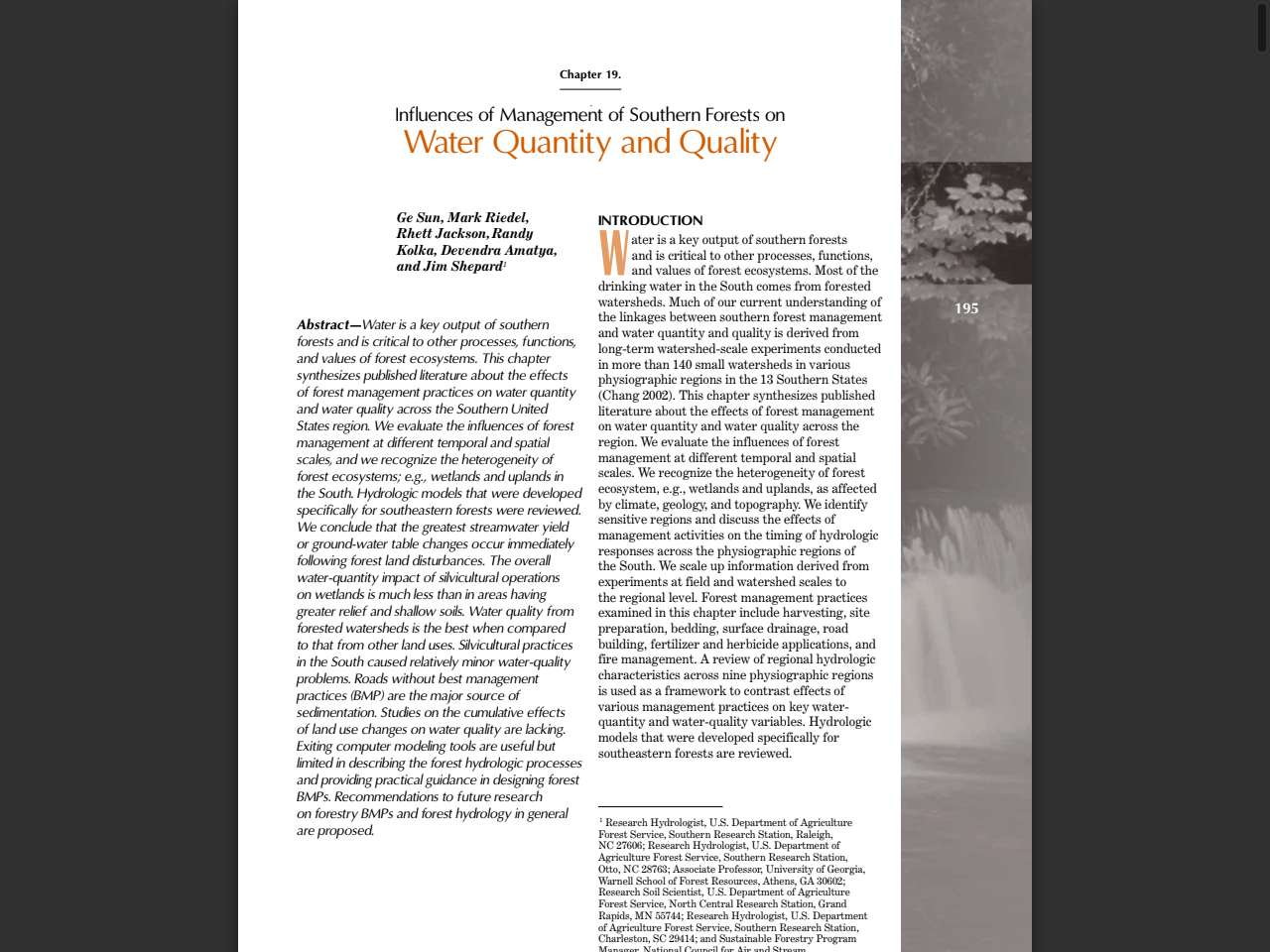 Preview of Water Quantity and Quality - Southern Research Station, accessed July 20, 2025, 