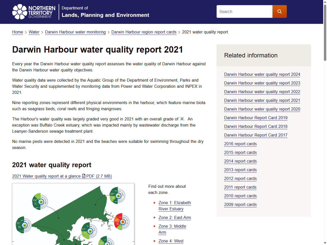 Preview of Darwin Harbour water quality report 2020 | Department of Lands, Planning and Environment