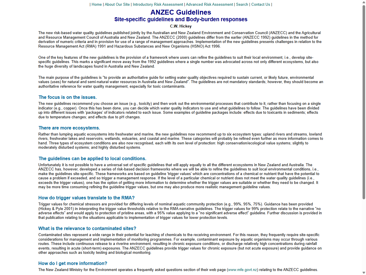 Preview of ANZEC Guidelines - Risk Assessment for Contaminated Sites in New Zealand, accessed July 18, 2025,